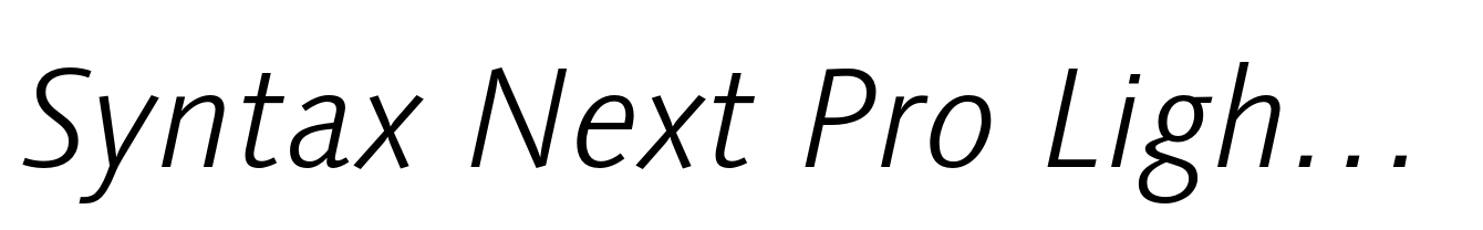Syntax Next Pro Light Italic